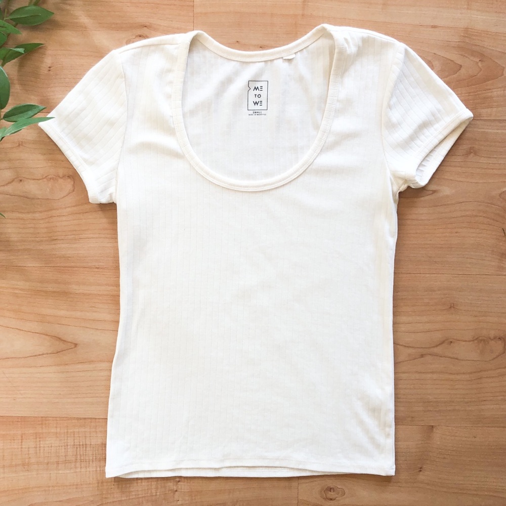 Me to We Ribbed Scoop Neck Tee